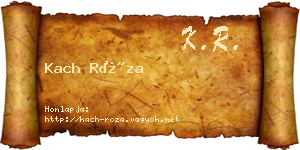Kach Róza névjegykártya